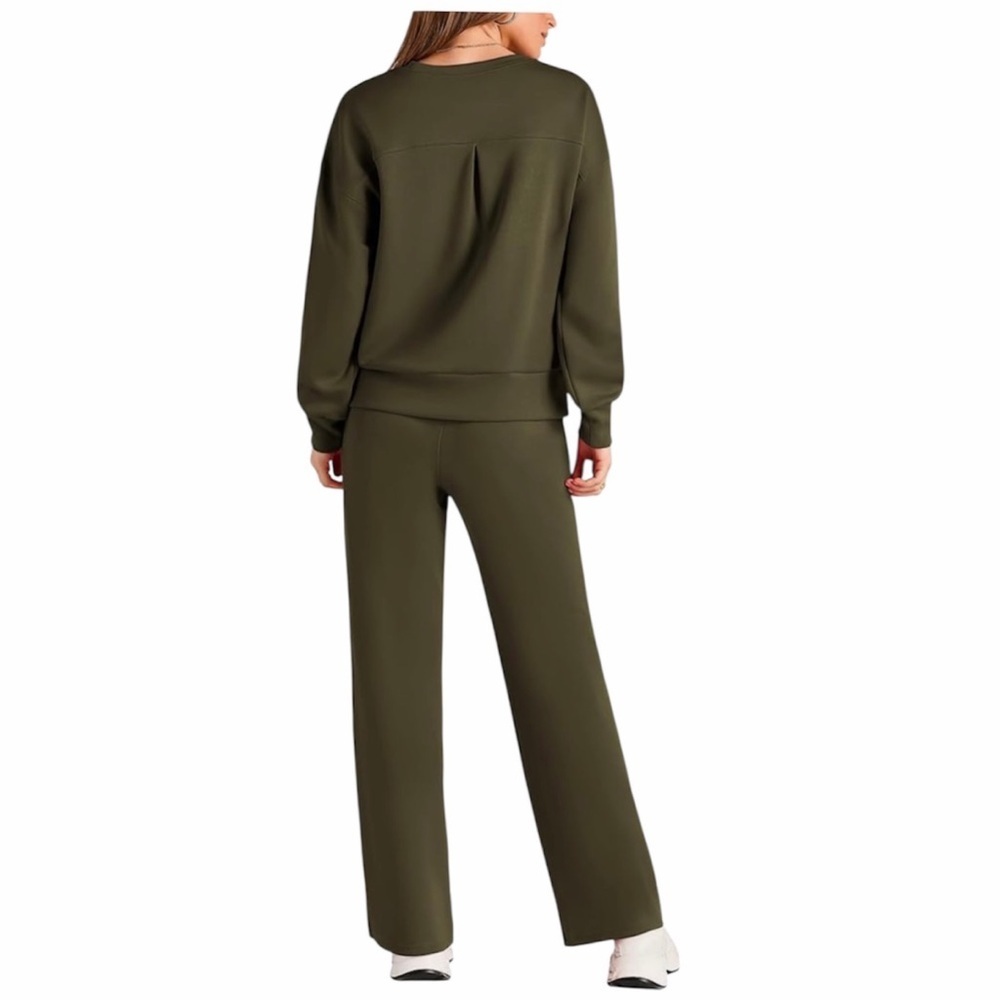 PRETTYGARDEN Womens 2 Piece Sweatshirt Wide Leg Pant Outfit - Picture 2 of 9